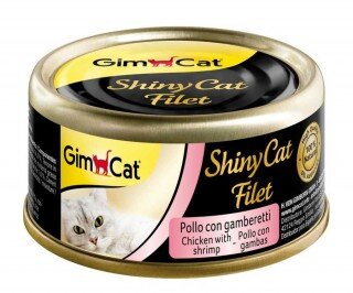 Gimcat Shinycat Fileto Tavuk Karides 70 gr Kedi Maması kullananlar yorumlar